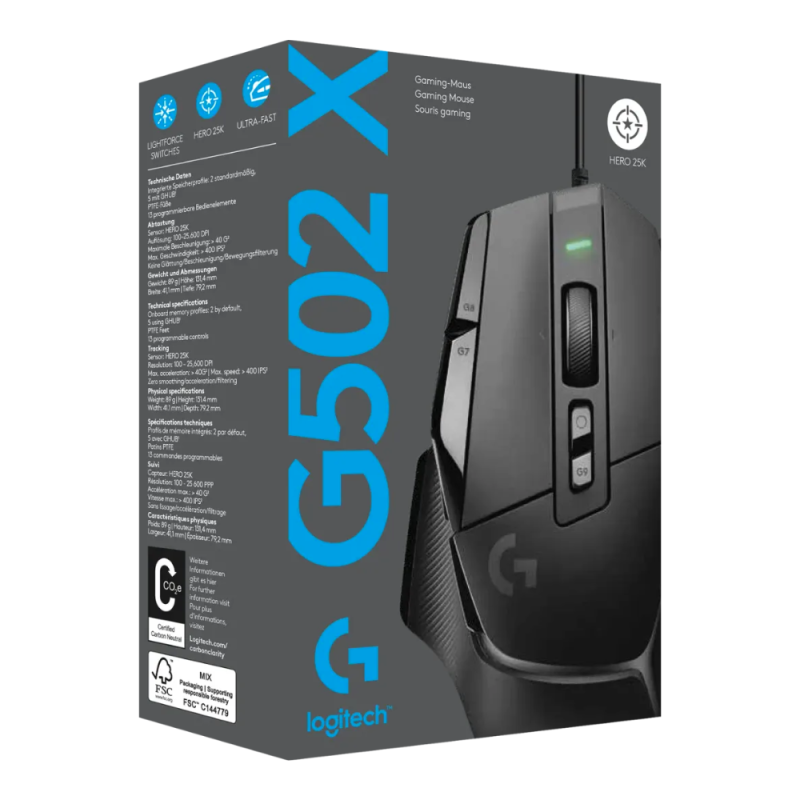 Souris Optique Filaire Logitech G502 X - Noir — Logitech · Smarty Paris 18e